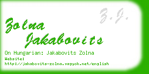 zolna jakabovits business card